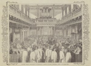 聖なる木曜日、1844年にホワイトホールチャペルでの貨幣の行列 作： English School