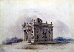 霊廟の設計」1825年頃（紙に水彩画 作： English School