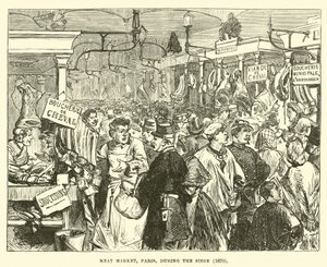 包囲中の肉市場、パリ、1870 作： English School