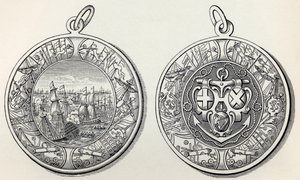 1653年にロバートブレイクス提督がオランダで勝利したことを記念するメダル。 作： English School