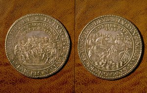 スペイン軍の敗北を記念したメダル、1588年（銀）