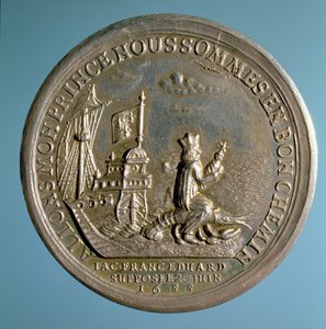 ジェームズ王子の誕生を記念するメダル（1688〜1766年）、1688年 作： English School