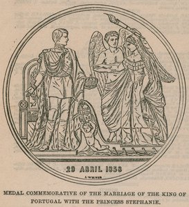 ポルトガル国王とステファニー王女の結婚を記念するメダル 作： English School