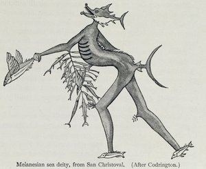 メラネシアの海の神、「人類の歴史」第1巻、フリードリヒ・ラッツェル教授、1896年