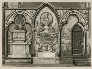 ロンドンのウェストミンスター寺院の記念碑と像 作： English School