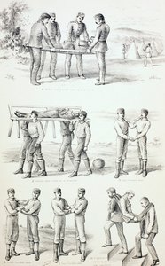 負傷者を運ぶ方法、c.1890