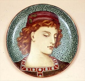 アマチュア画家が描いたミントン皿 1880年頃 作： English School