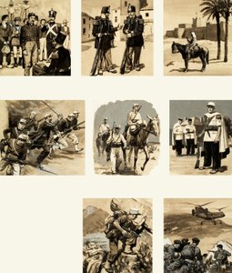 外国の軍団に関連する画像のモンタージュ 作： English School