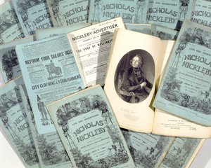 1839年に発行されたCharles Dickens（1812-70）によるNicholas Nicklebyの人生と冒険の月刊誌（136076を参照） 作： English School