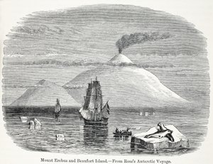 ロスの南極航海からのエレバス山とビューフォート島 作： English School