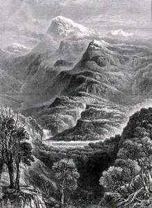 オーストラリア、ニューサウスウェールズ州のコジアスコ山（The Religious Tract Society発行の「Australian Pictures」より）。