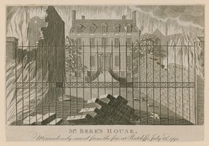 1794年7月23日、ラトクリフの火事から奇跡的に救われたベレス邸 作： English School