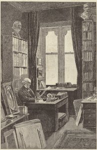 ハワードデン城の図書館にあるグラッドストーン氏 作： English School
