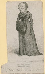 1820年9月に撮影されたGarrick夫人（Eva Marie Veigel） 作： English School