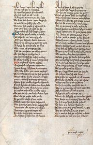Ms326 f166v、John GowerによるConfessio Amantis（ペン＆ベラムのインク） 作： English School