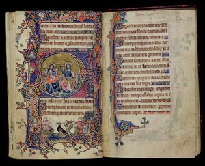 Ms 1-2005、ff.161v-162r：父と息子、Macclesfield Psalter、Sarumの使用、イーストアングリア、c.1330 作： English School