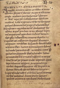 Ms. 197 f.1r聖ベネディクトの支配 作： English School