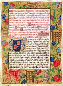Ms 261 fol.1rラテン語と英語の疫病集からのページ、1500年頃 作： English School