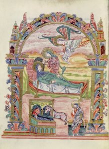Ms 274（Y-6）fol.32vキリスト降誕、ジュミエージュのロバート大使館、c.1016 作： English School