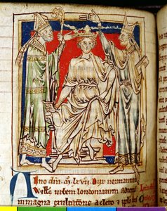 Ms 6712（A.6.89）fol.123v William I（1028-87）征服者、フローレスヒストリアラムのミニチュア、マシューパリ作、1250-52 作： English School
