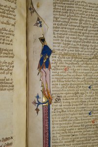 Ms. New Coll 242、f.178r、Walter BurleyによるAristotle&39;s Politicsの解説（ベラムにペンとインク） 作： English School