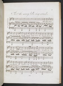 「Sweet the Merry Bells Ring Round」の楽譜、John Clare & F.W. Crouch、1 ページ、1820 年頃 (印刷) 作： English School