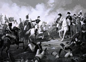 アウステルリッツの戦いで勝利したナポレオン（紙にガッシュ 作： English School