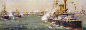 ビクトリア女王のダイヤモンド ジュビリーのスピットヘッドでの海軍のレビュー