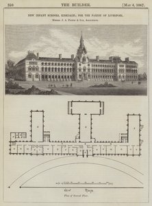 リバプール教区のためのカークデールの新しい幼児学校、Messrs J A Picton and Son, Architects (e.g. for the Parish of Liverpool)