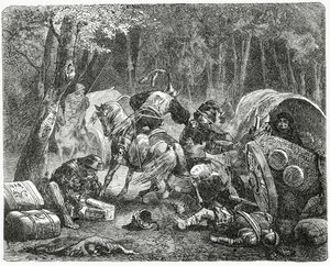 貴族の略奪旅行商人、1882 作： English School