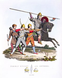 ノーマンナイトとアーチャー、1066年、古代の鎧から、サミュエルラッシュメイリック作、1824年 作： English School