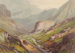 ウェールズ北部、ランベリス峠 (カラーリソ) 作： English School