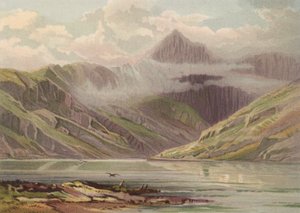 ウェールズの北、Llyn Llydaw の Snowdon (カラー リソ) 作： English School