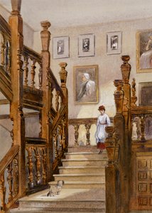 Escadas norte, Audley End House, final do século XIX (aquarela sobre papel) 作： English School