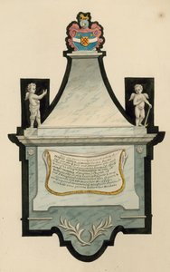 ノーウッド墓地。 1702年に亡くなったノーカットのフランシスメリックの墓 作： English School