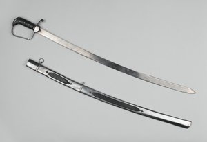 1809年頃の第51歩兵隊の将校の剣（スチール製、木製のグリップ付き