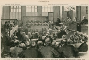 オールドベイリー。探偵とフログガット氏の裁判。ウィリアム・カーの検査 作： English School