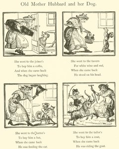 オールド・マザー・ハバードとその犬（木版画 作： English School