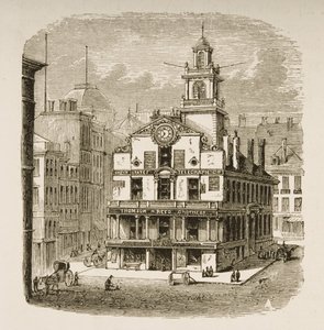 1876年にボストンのオールドステートハウス、1876年に宗教トラクト協会によって発行された「アメリカンピクチャーズ」から 作： English School