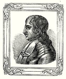 オリバー・クロムウェルは1599年に生まれ、1653年に護民官となり、1658年に死去した（彫刻）。 作： English School