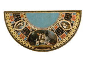 ジョージ3世のティーテーブルの1つ、おそらくアイルランド、1780年頃（黒と金の日本製と多色の装飾が施された木材）（3056799-803も参照） 作： English School