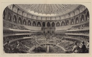 女王陛下によるロイヤル・アルバート・ホール・オブ・アーツ・アンド・サイエンスの開館（1871年3月29日）（彫刻作品 作： English School