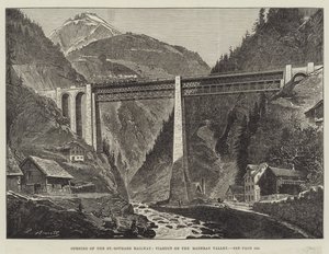 セント・ゴタール鉄道の開通、マデラン渓谷の高架橋（彫刻作品
