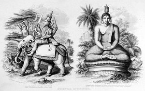 東洋の神々」A.ソーンの彫刻、A.Fullarton & Co.発行の「World Religion」より。(エングレーヴィング)
