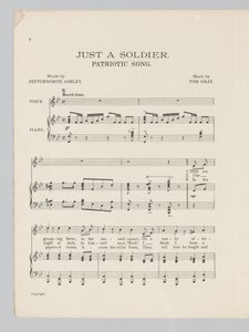 曲「Just a Soldier」の楽譜の2ページ目 作： English School