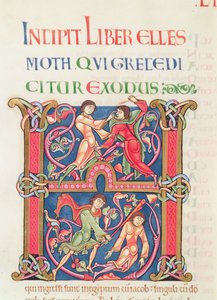 ウィンチェスター聖書のページ、c.1150-80（ベラム） 作： English School