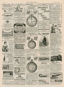1888年9月22日のグラフィックからの広告のページ 作： English School