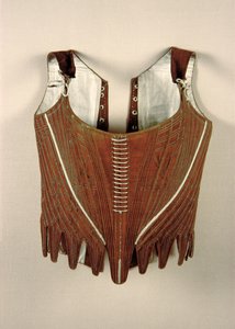 滞在のペア、1775年頃（リネンと鯨骨） 作： English School