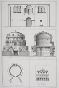 ラベンナの宮殿とテオドリック廟（c.454-526）、 `Agincourts History of Art by the Monuments 作： English School