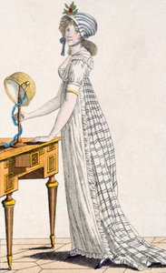 パリのドレス、レディースマガジン、1802年 作： English School